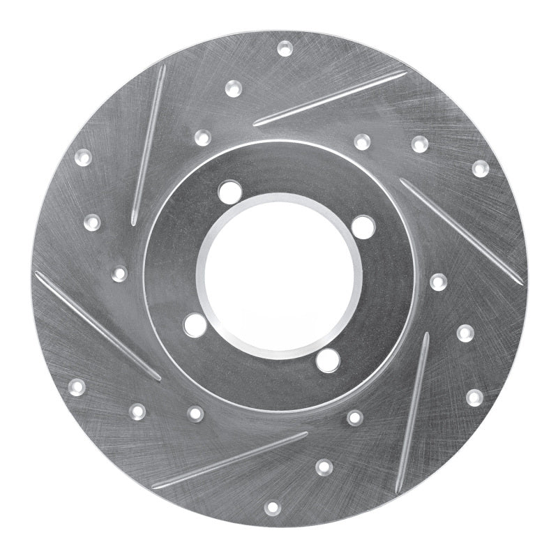 R1 80-83 Nissan 200SX Front Left Drilled & Slotted Silver Brake Rotor