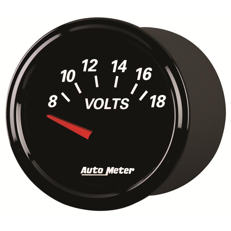 Autometer Designer Black II 52mm 18V Voltmeter Gauge