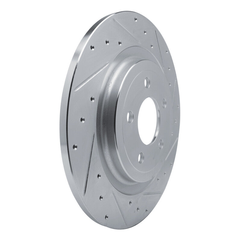 R1 20-25 Ford Mustang Rear Right Drilled & Slotted Silver Brake Rotor
