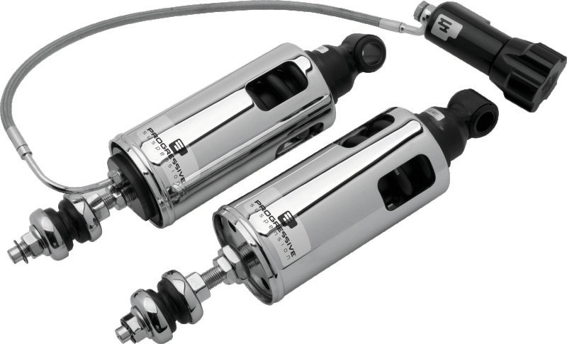 Progressive 88-99 Harley Softail 422 Series Shocks w/RAP Heavy Duty - Chrome
