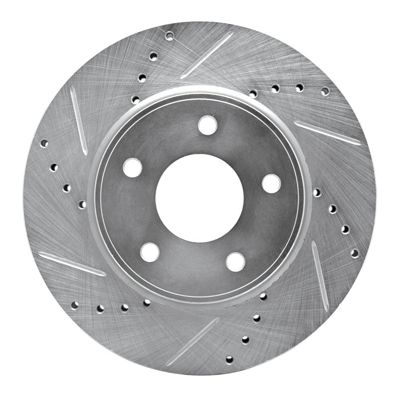 R1 11-25 Chevrolet City Express Front Left Drilled & Slotted Silver Brake Rotor