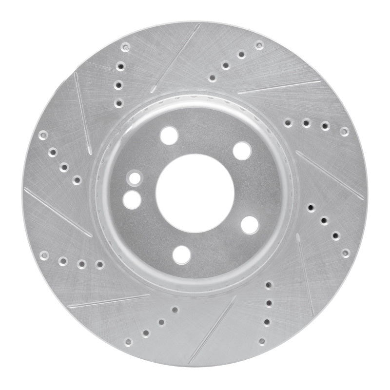 R1 16-23 Mercedes-Benz GLC350e Rear Left Drilled & Slotted Silver Brake Rotor