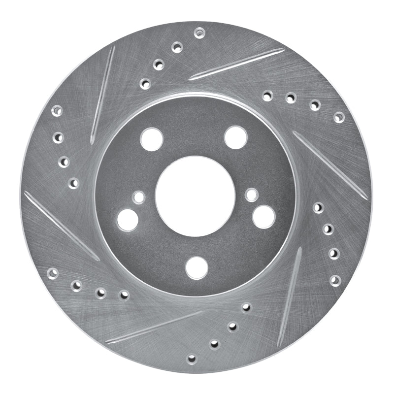 DFC 94-00 Toyota Celica Front Left Drilled & Slotted Silver Brake Rotor