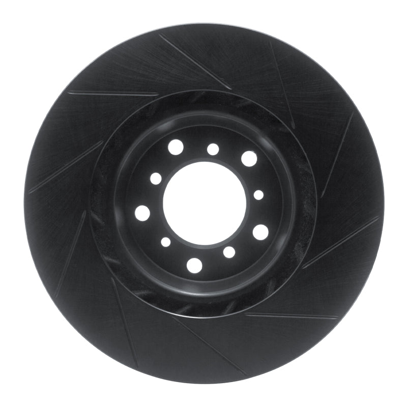 R1 01-06 BMW M3 Right Front Slotted Black Brake Rotor