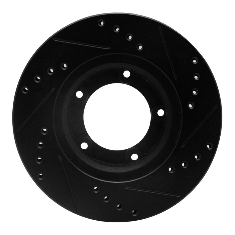 R1 89-08 Toyota Hilux (Mexico) Front Left Drilled & Slotted Black Brake Rotor