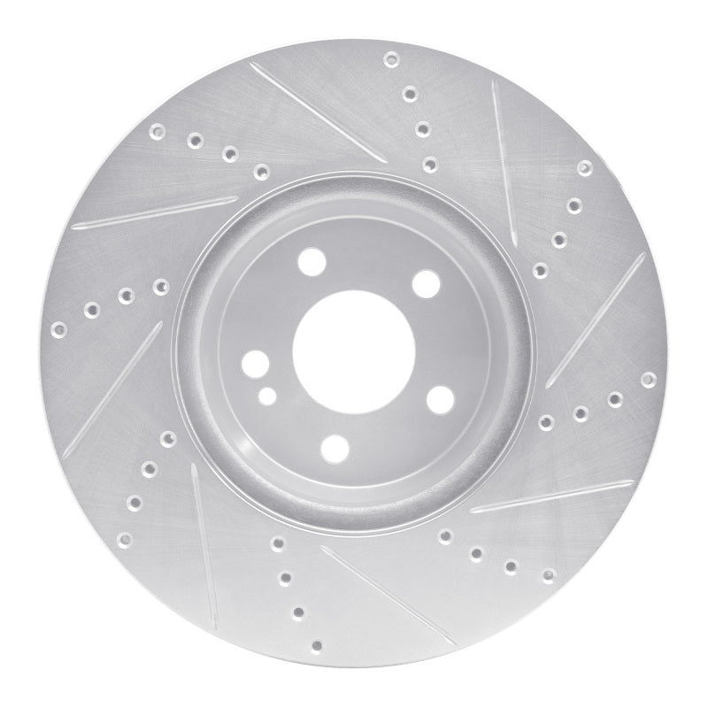 R1 15-23 Mercedes-Benz C300 Sedan Front Left Drilled & Slotted Silver Brake Rotor