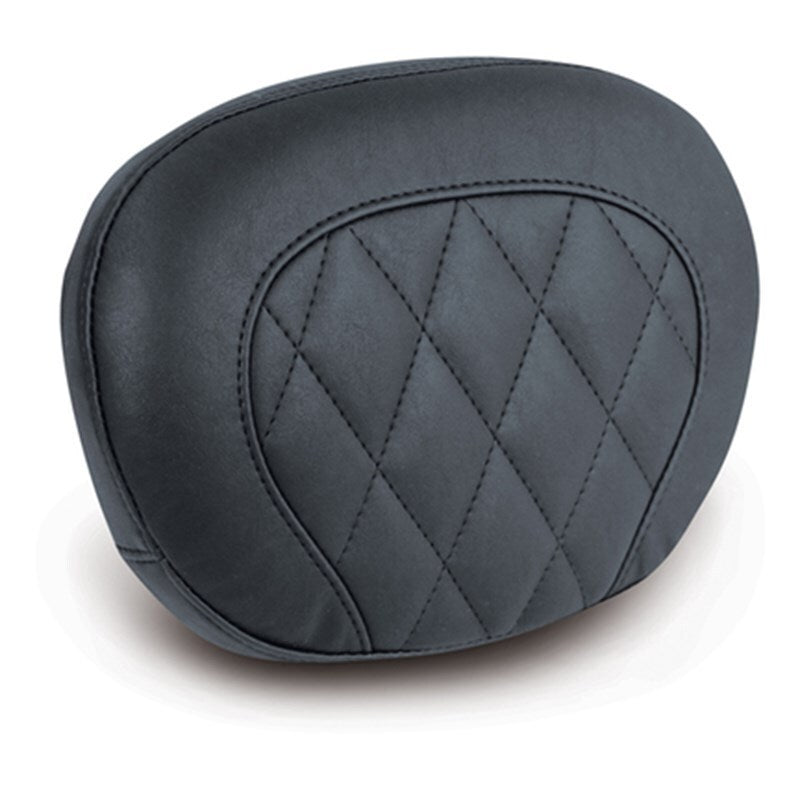 Mustang 97-21 Harley Touring Sissy Bar Pad (12 inch x 9 inch) Diamond Stitch- Black