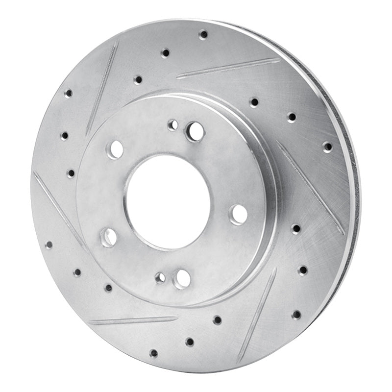 R1 98-98 Eagle TALON Front Left Drilled & Slotted Silver Brake Rotor