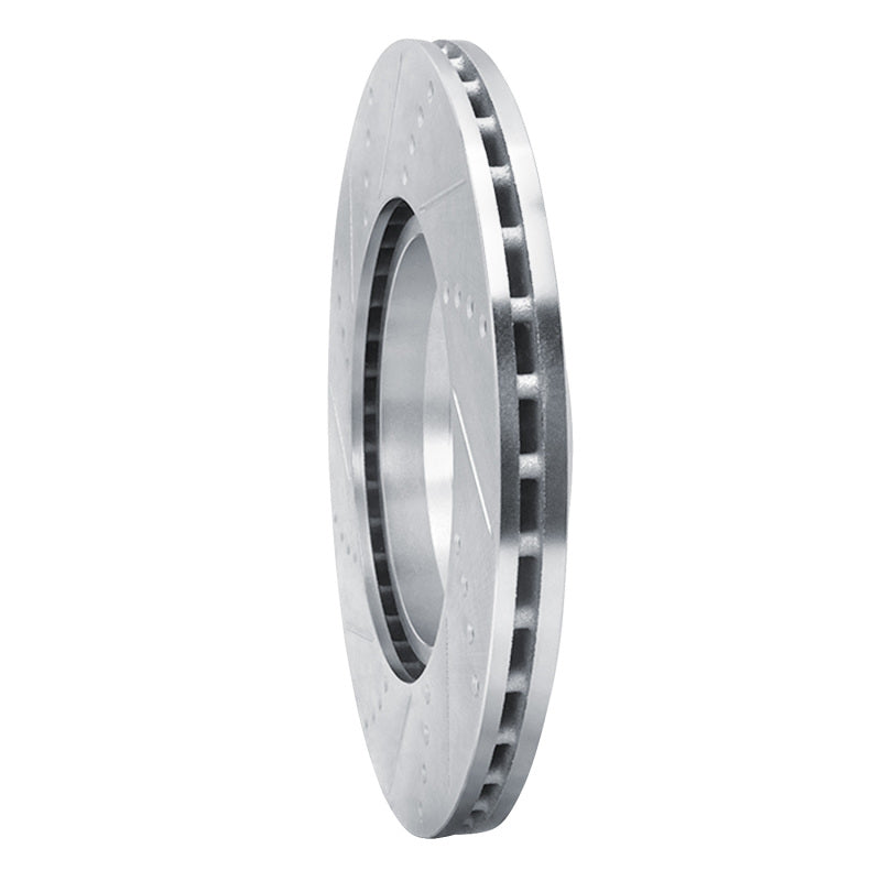 R1 16-23 Mercedes-Benz GLC43 AMG Rear Right Drilled & Slotted Silver Brake Rotor