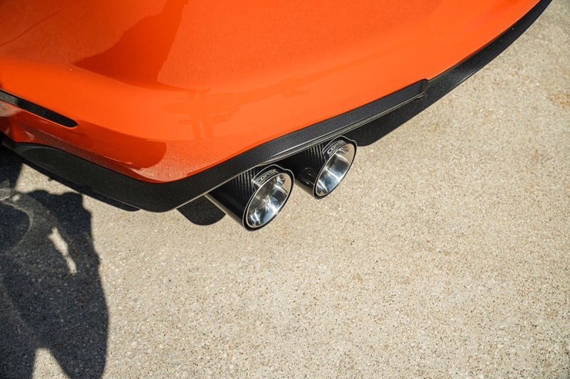 Corsa 20-22 Ford Mustang GT500 3.0in Dual Rear Exit Catback w/ Twin 5.0in Polished Carbon Fiber Tips