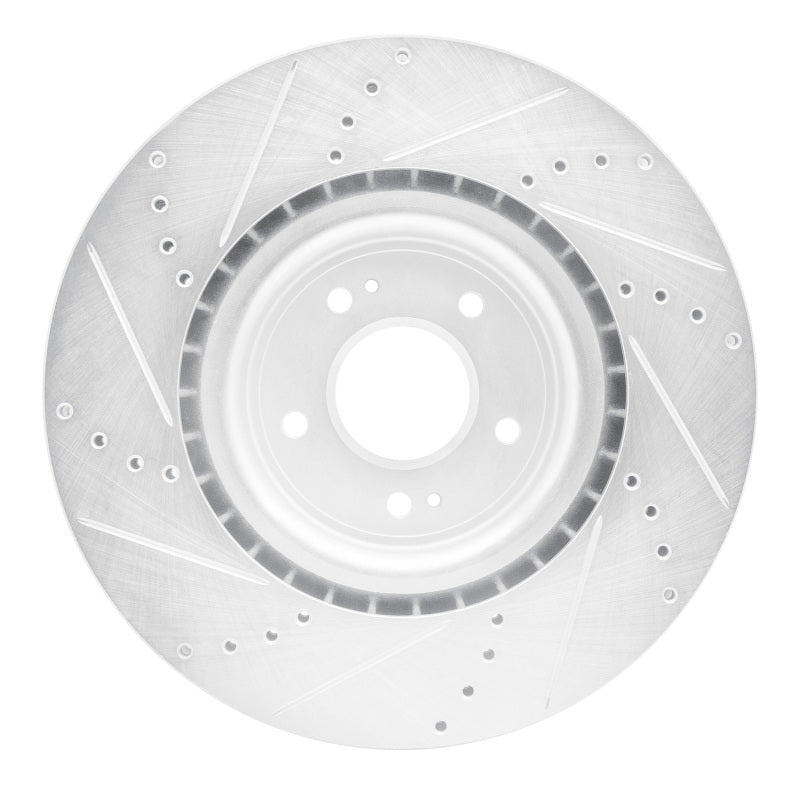 DFC 08-15 Mitsubishi Lancer Front Right Drilled & Slotted Silver Brake Rotor
