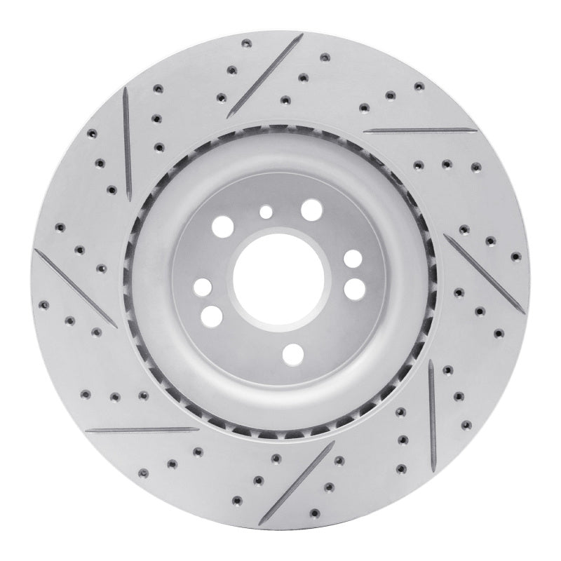R1 13-19 Mercedes-Benz GLS350D Front Right Drilled & Slotted Geo-Carbon Rotor