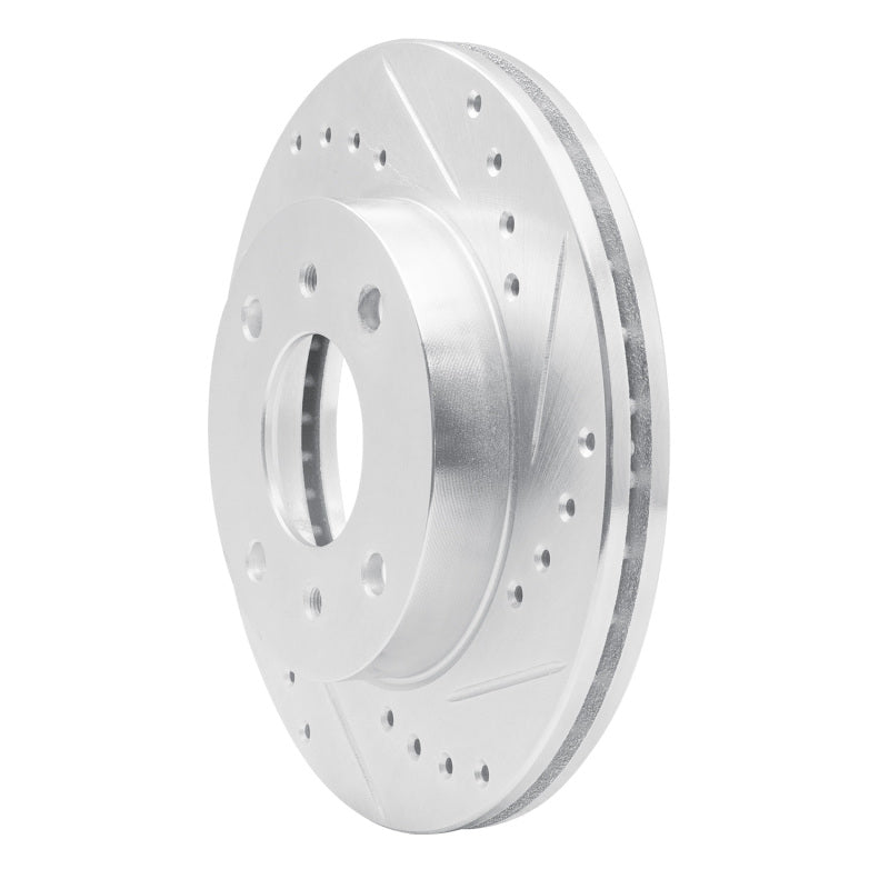 R1 89-13 Infiniti G20 Front Right Drilled & Slotted Silver Brake Rotor