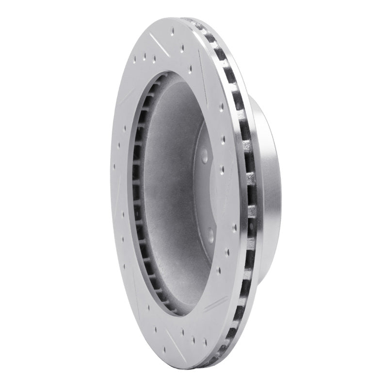 DFC 84-87 Chevrolet Corvette Front Left Drilled & Slotted Silver Brake Rotor