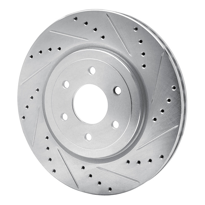 DFC 08-11 Nissan Pathfinder Front Right Drilled & Slotted Silver Brake Rotor