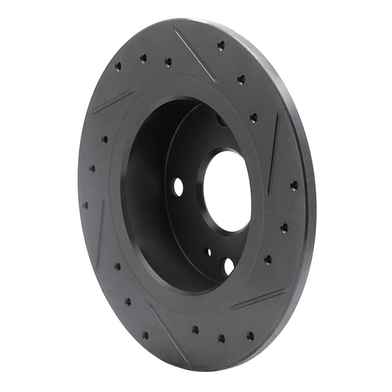 R1 79-81 Toyota Celica Rear Left Drilled & Slotted Black Brake Rotor