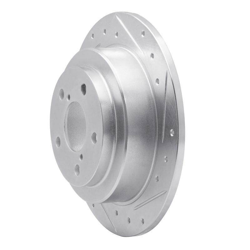 R1 90-08 Saab 9-2X Rear Right Drilled & Slotted Silver Brake Rotor