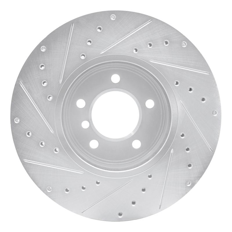 DFC 04-10 BMW 535i xDrive Front Right Drilled & Slotted Silver Brake Rotor