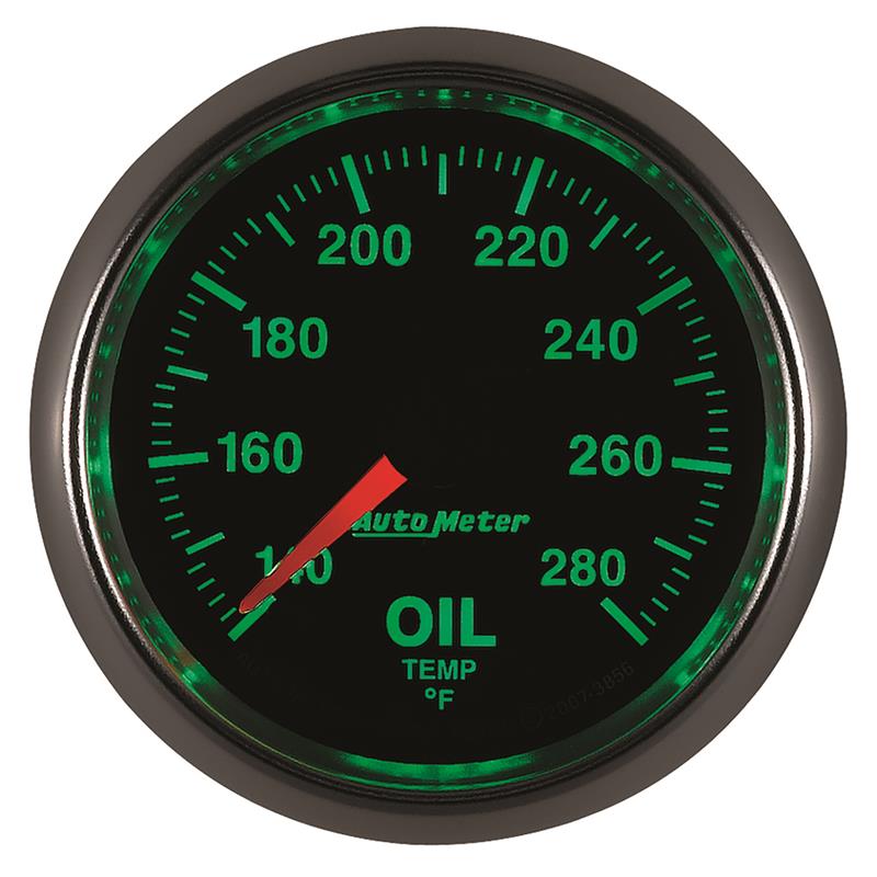 Autometer GS Series 2-1/16in Oil Temperature Gauge 140-280 Degrees Electric Full Sweep
