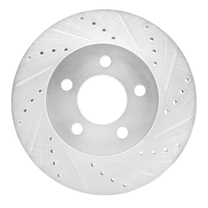 R1 02-07 Jeep Liberty Front Right Drilled & Slotted Silver Brake Rotor