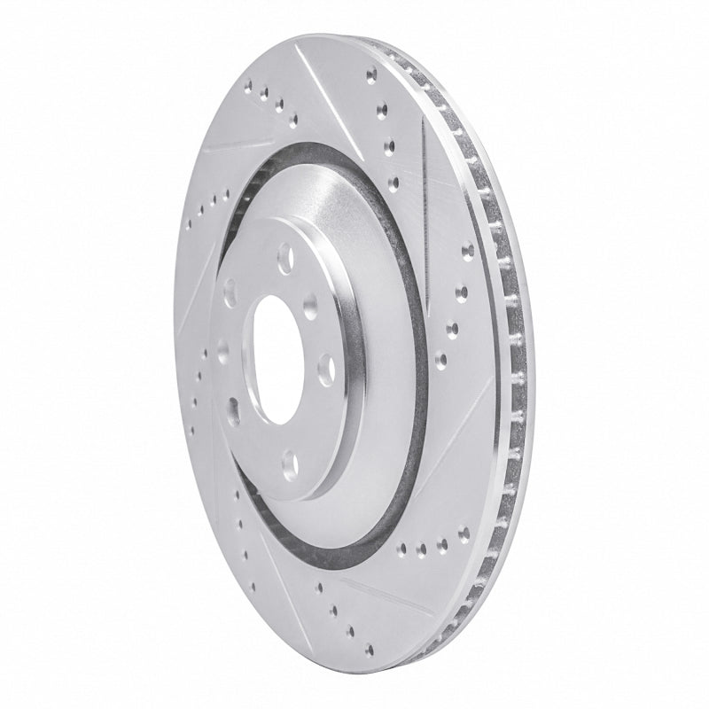 R1 04-18 Audi A8 Rear Right Drilled & Slotted Silver Brake Rotor