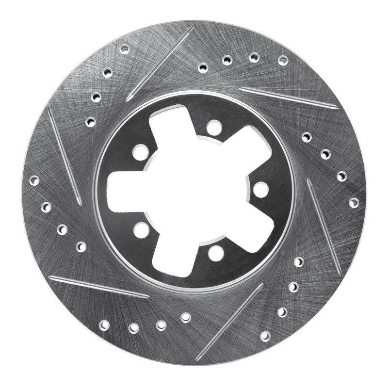 DFC 84-89 Nissan 300ZX Turbo Front Left Drilled & Slotted Silver Brake Rotor