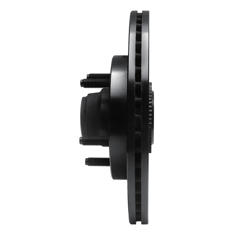 R1 00-04 Ford F-150 RWD Front Right Drilled & Slotted Black Brake Rotor