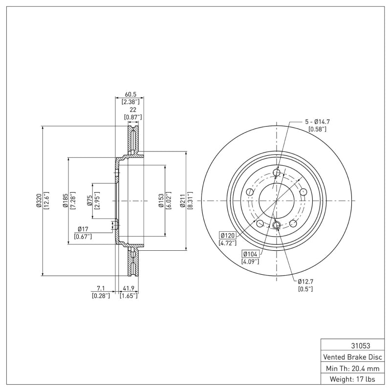 R1 01-06 BMW 330CI Rear Brake Rotor