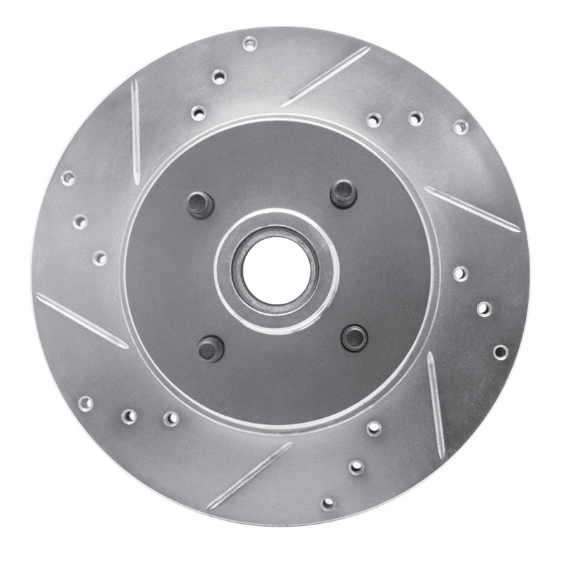DFC 87-93 Ford Mustang Front Left Drilled & Slotted Silver Brake Rotor