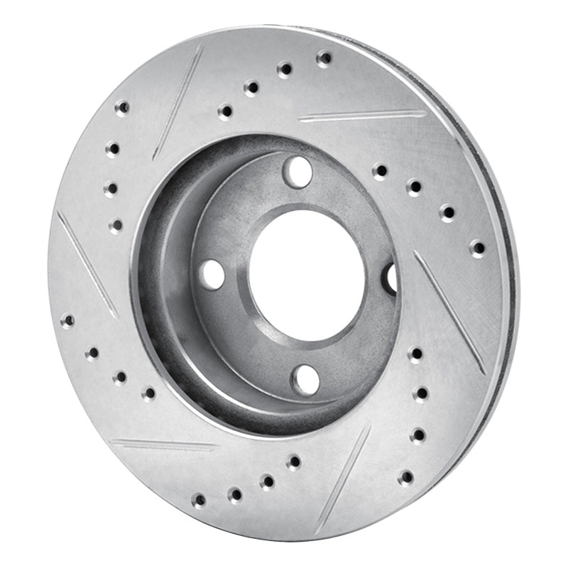 DFC 90-91 Audi 90 Quattro Front Right Drilled & Slotted Silver Brake Rotor