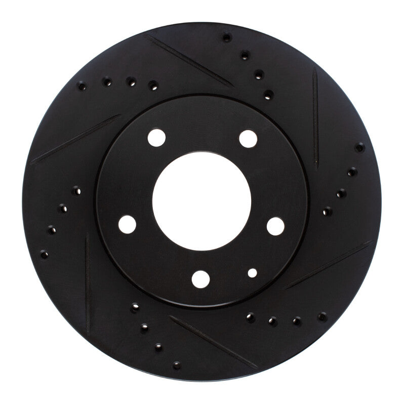 R1 95-06 Mazda MPV Front Right Drilled & Slotted Black Brake Rotor