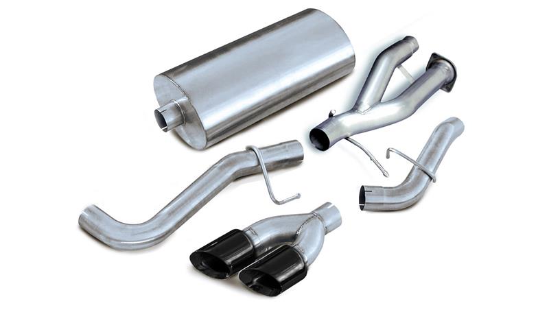 Corsa 2002-2006 Cadillac Escalade 6.0L V8 3in Cat-Back Single Side w Twin 4in Black Pro-Series Tips