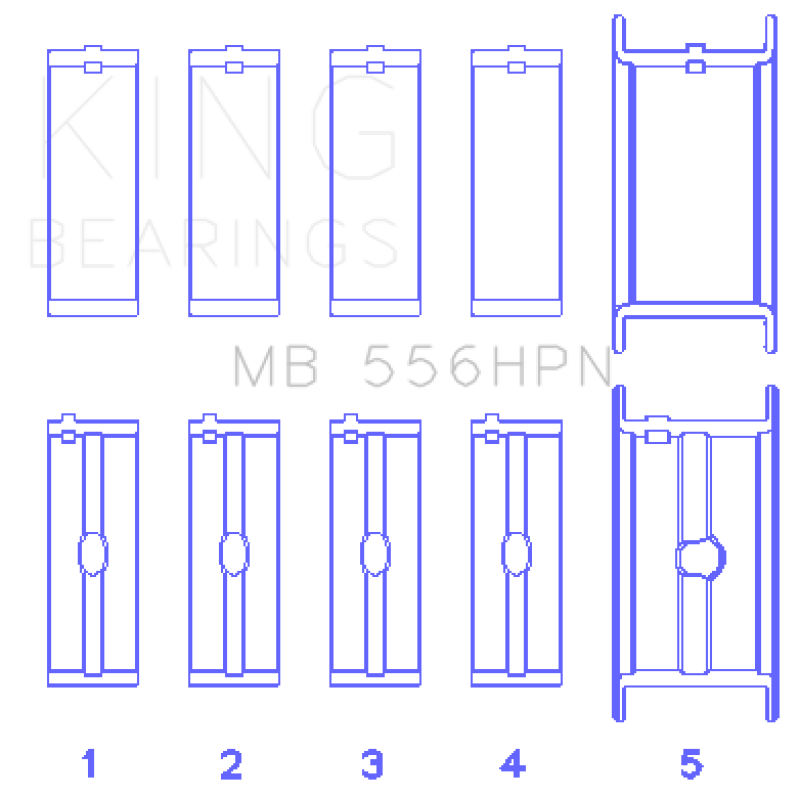 King Engine Bearings Chevrolet 396-502 Gen IV/V/VI Main Bearing Set (Size STDX)