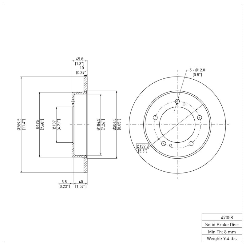R1 1983-1998 Chevrolet Tracker Front Brake Rotor