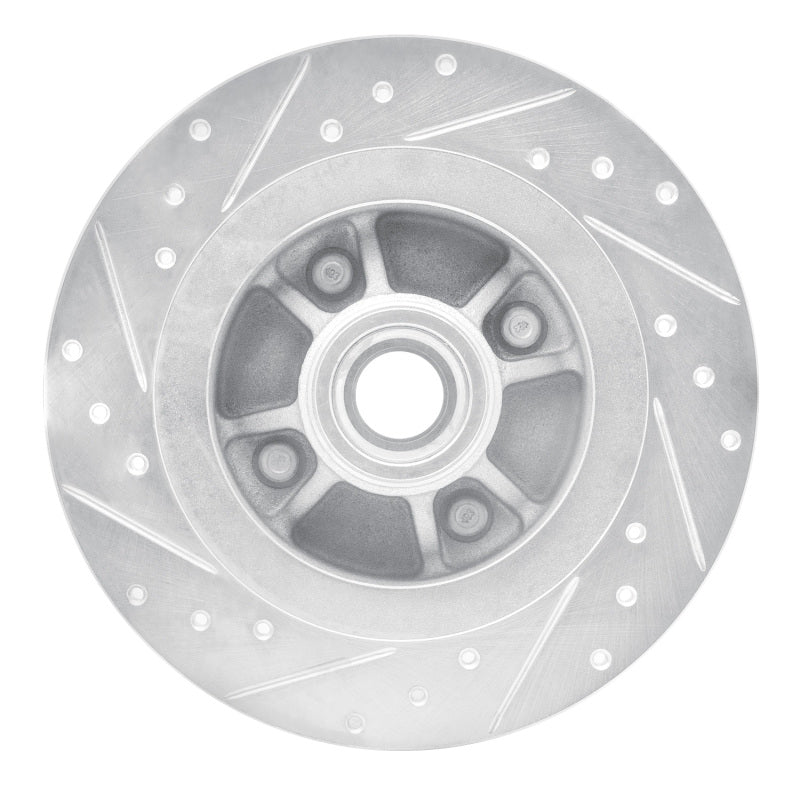 DFC 84-87 Nissan Maxima Rear Right Drilled & Slotted Silver Brake Rotor