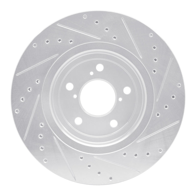 DFC 17-20 Acura MDX Front Left Drilled & Slotted Silver Brake Rotor