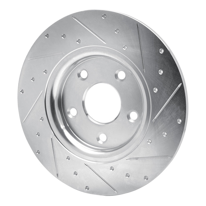 R1 12-20 Chrysler Town & Country Rear Left Drilled & Slotted Silver Brake Rotor