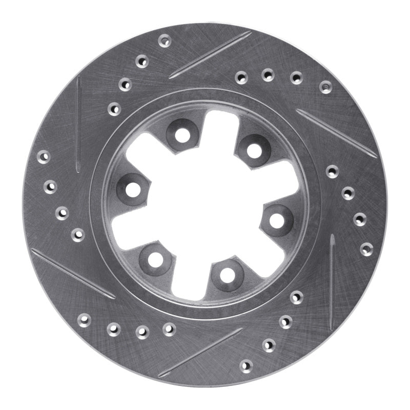 R1 85-97 Nissan D21 Pickup RWD (4 Cyl Excl HD) Front Right Drill & Slot Silver Brake Rotor