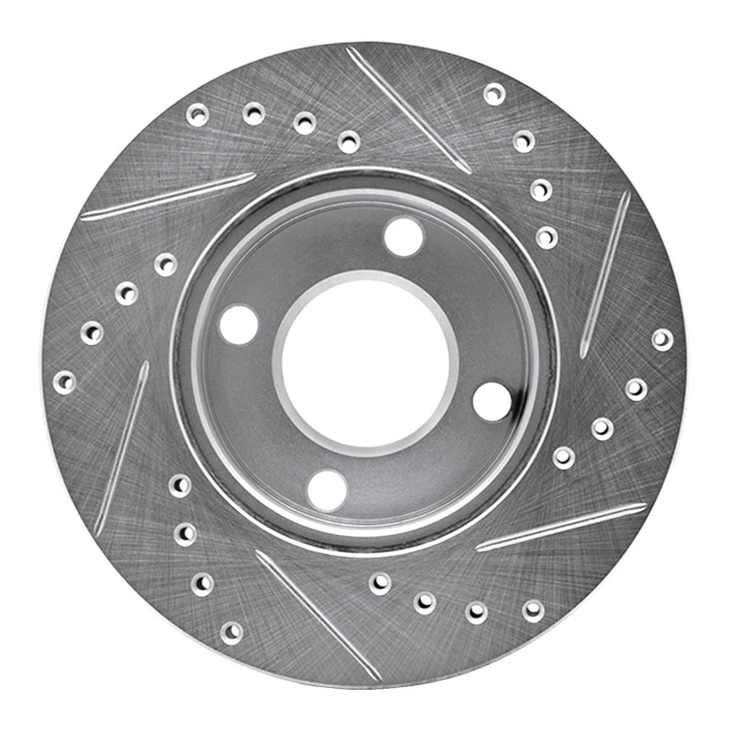 DFC 84-87 Audi Coupe Front Left Drilled & Slotted Silver Brake Rotor