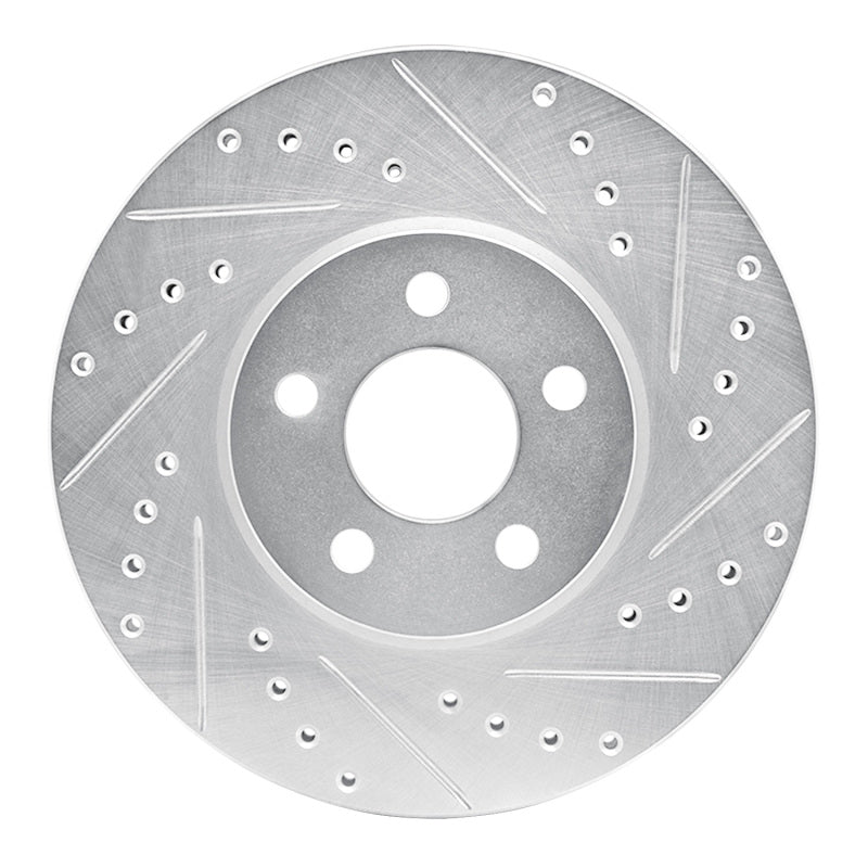 R1 01-10 Chrysler PT Cruiser Front Right Drilled & Slotted Silver Brake Rotor