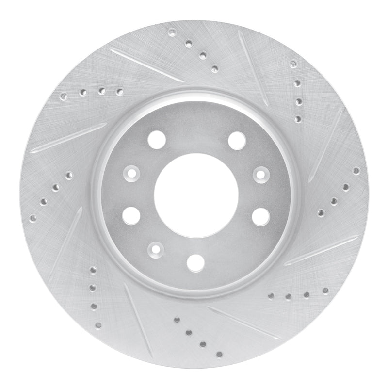 DFC 03-08 Cadillac CTS Front Right Drilled & Slotted Silver Brake Rotor