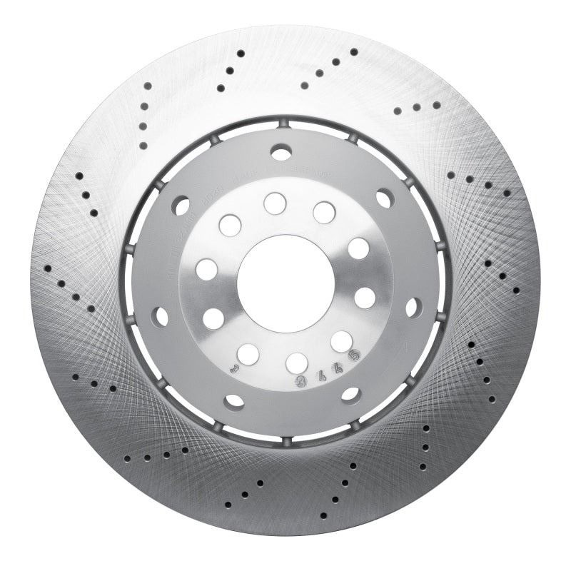 R1 03-04 Audi RS6 Left Front Drilled Carbon Alloy GeoMET Rotor