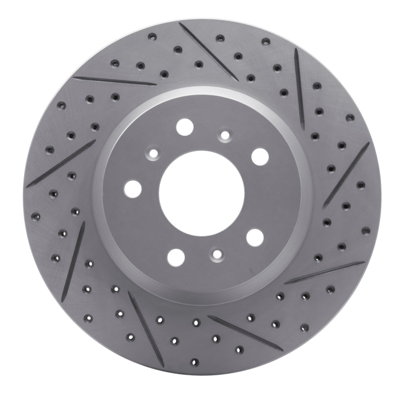 R1 06-16 Buick Lucerne Front Right Drilled & Slotted Geo-Carbon Rotor