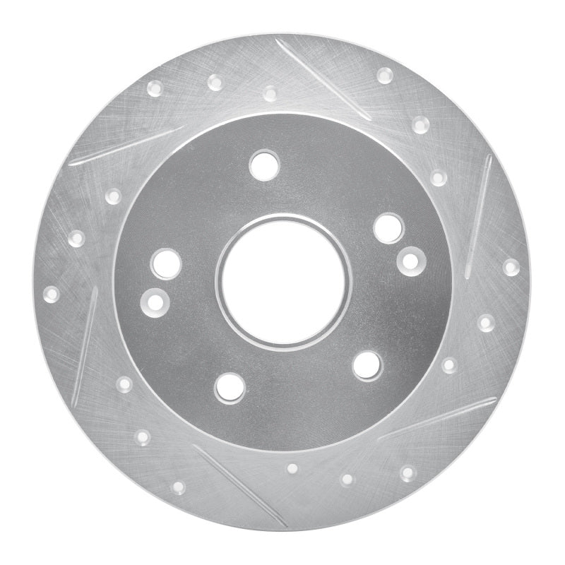 R1 96-98 Acura TL Rear Right Drilled & Slotted Silver Brake Rotor