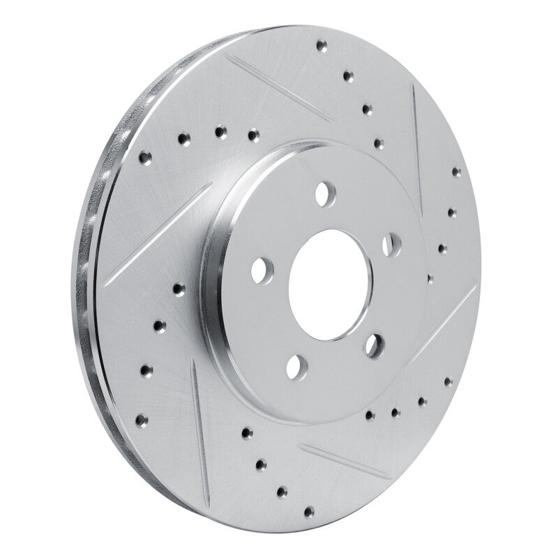 R1 89-95 Chrysler LeBaron Front Right Drilled & Slotted Silver Brake Rotor