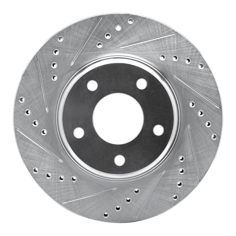 R1 02-06 Infiniti I35 Front Left Drilled & Slotted Silver Brake Rotor
