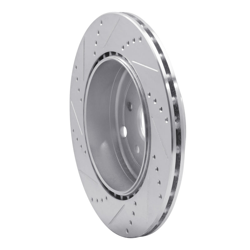 R1 18-25 Subaru WRX STI Rear Right Drilled & Slotted Silver Brake Rotor