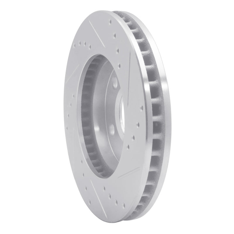 R1 87-90 Chrysler Town & Country Front Left Drilled & Slotted Silver Brake Rotor
