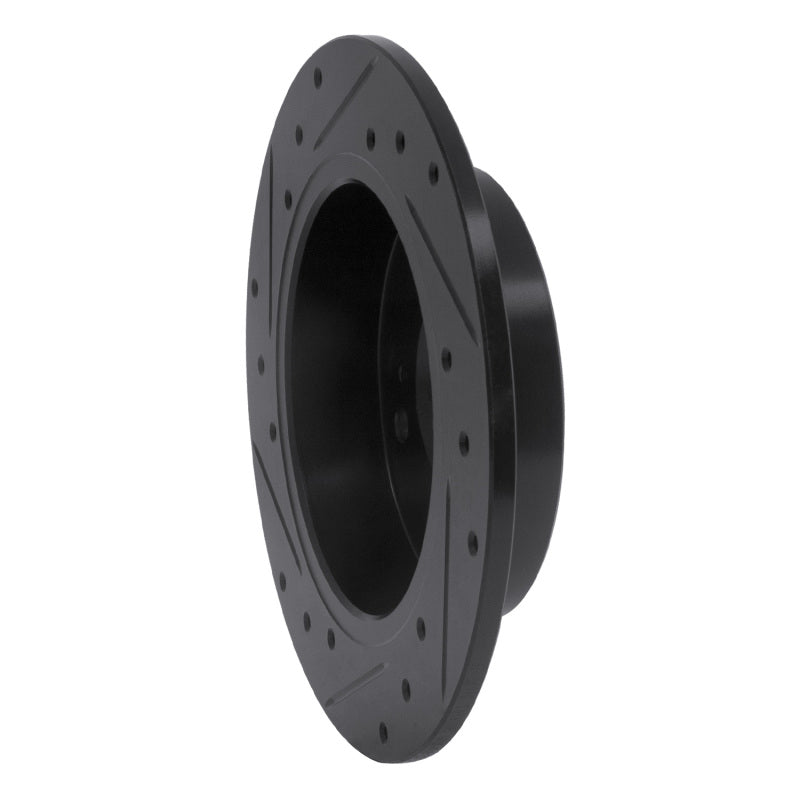 R1 89-98 Nissan 240SX Rear Right Drilled & Slotted Black Brake Rotor