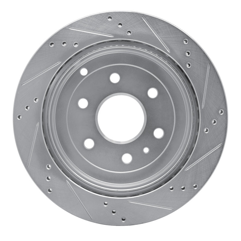 DFC 07-17 Buick Enclave Rear Left Drilled & Slotted Silver Brake Rotor